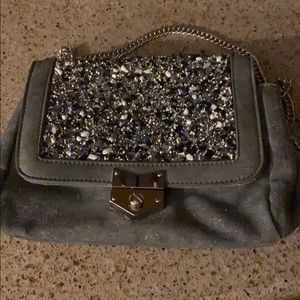 Grey embellished handbag
